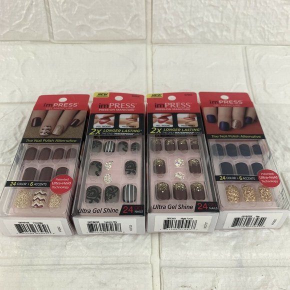 Kiss Impress Gel Manicure Press on Nails LOT OF 4 - Picture 4 of 5